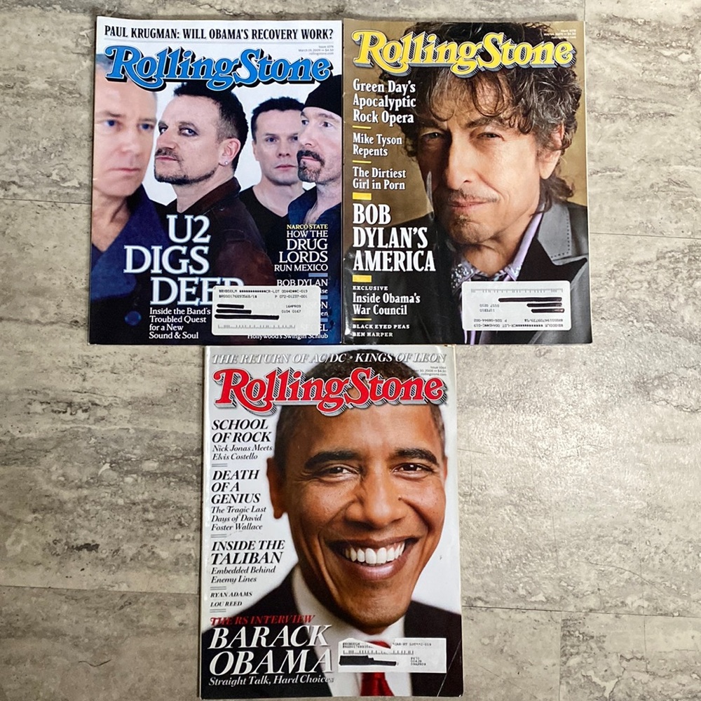 3 Rolling Stone Magazines.